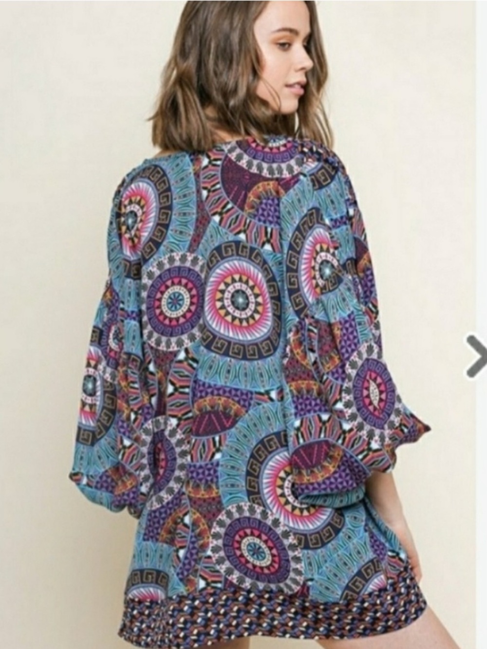 Umgee Patterned Open Front Top / Kimono